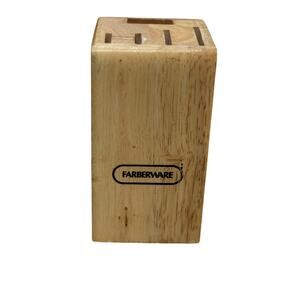 Cutlery Block 5 Slot Farberware Knife Block Oak 5.25" x 3"